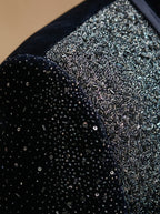 Velvet hand embroidered tuxedo