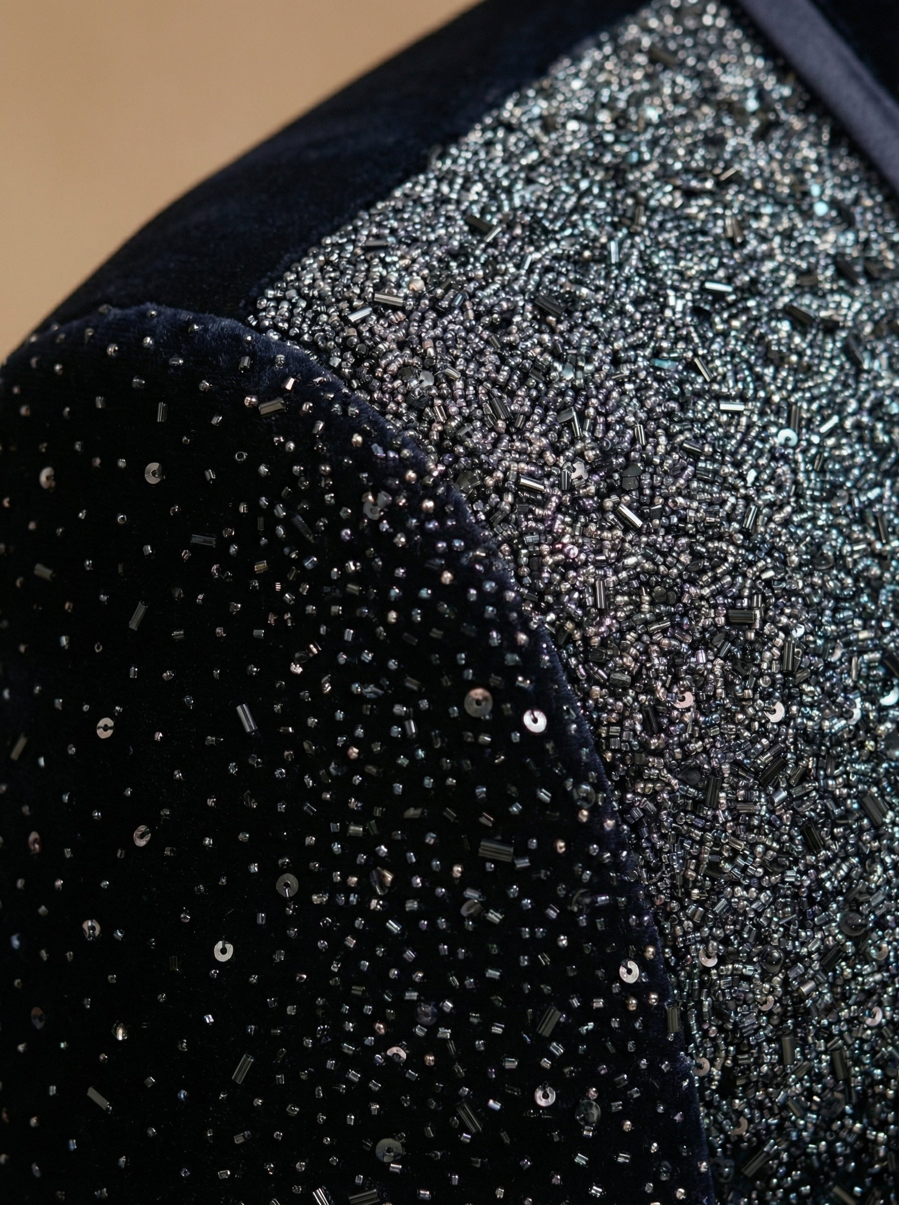 Velvet hand embroidered tuxedo