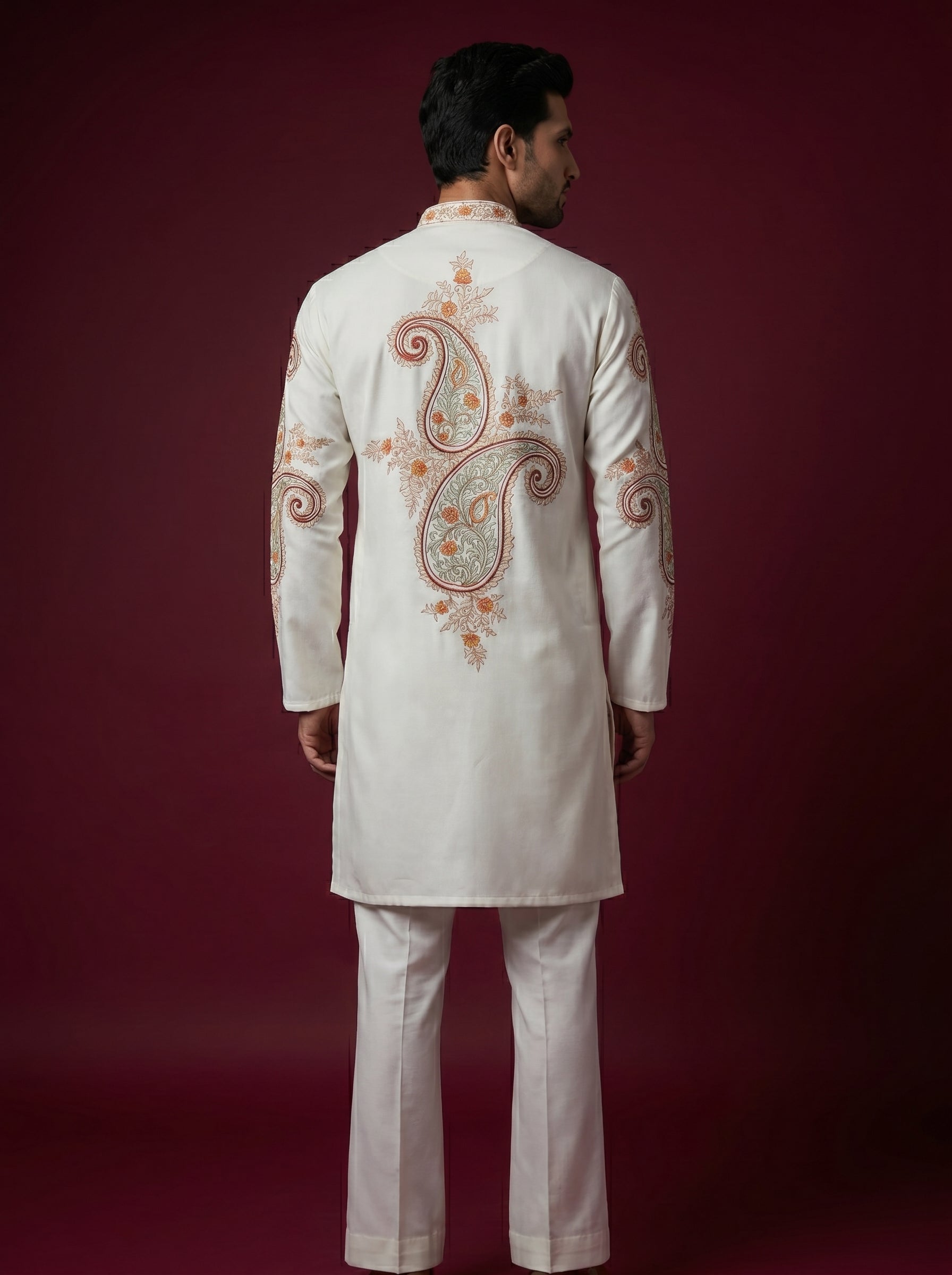 Japanese Hand Embroidered Kurta Pajama