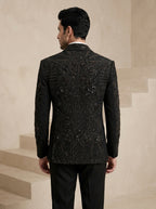 Black Japanese Hand Embroidered Tuxedo
