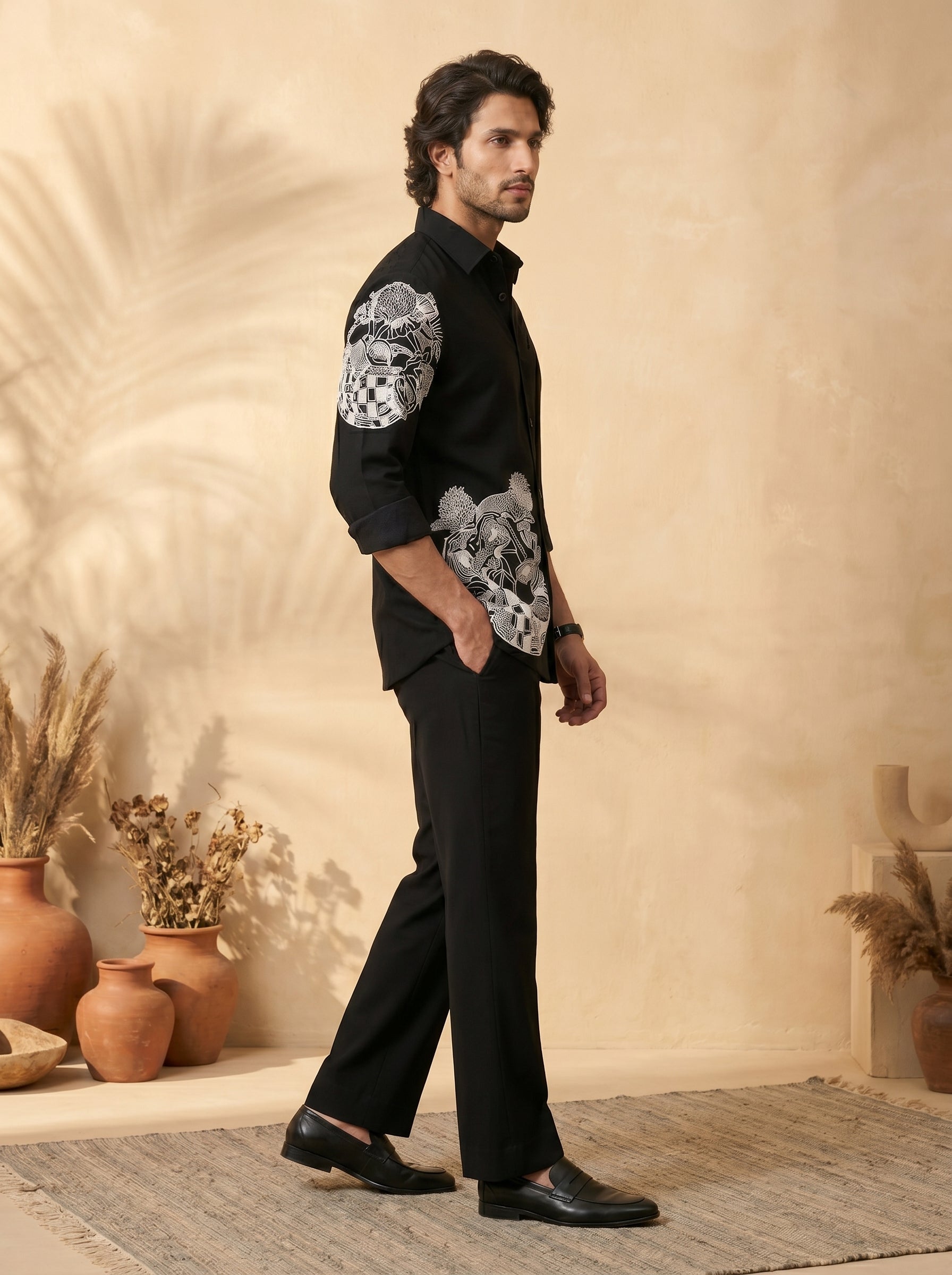 Thread work designer shirts with same pants (SH-NU05)