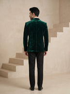 Green Velvet Hand Embroidered Tuxedo