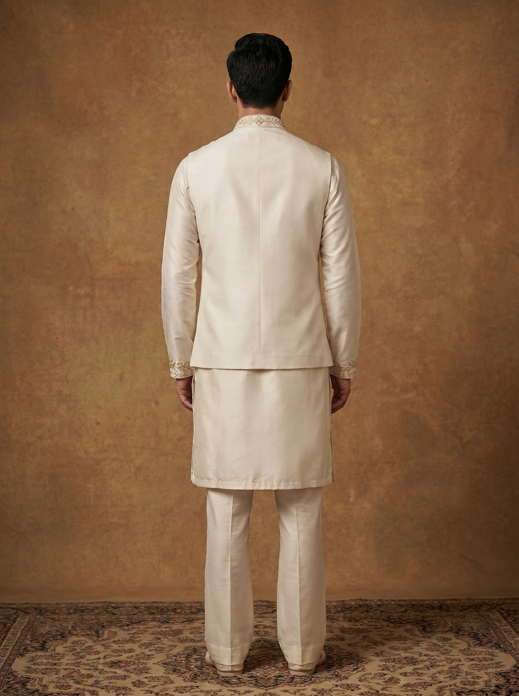 Silk Kurta Pajama Waistcoat Set