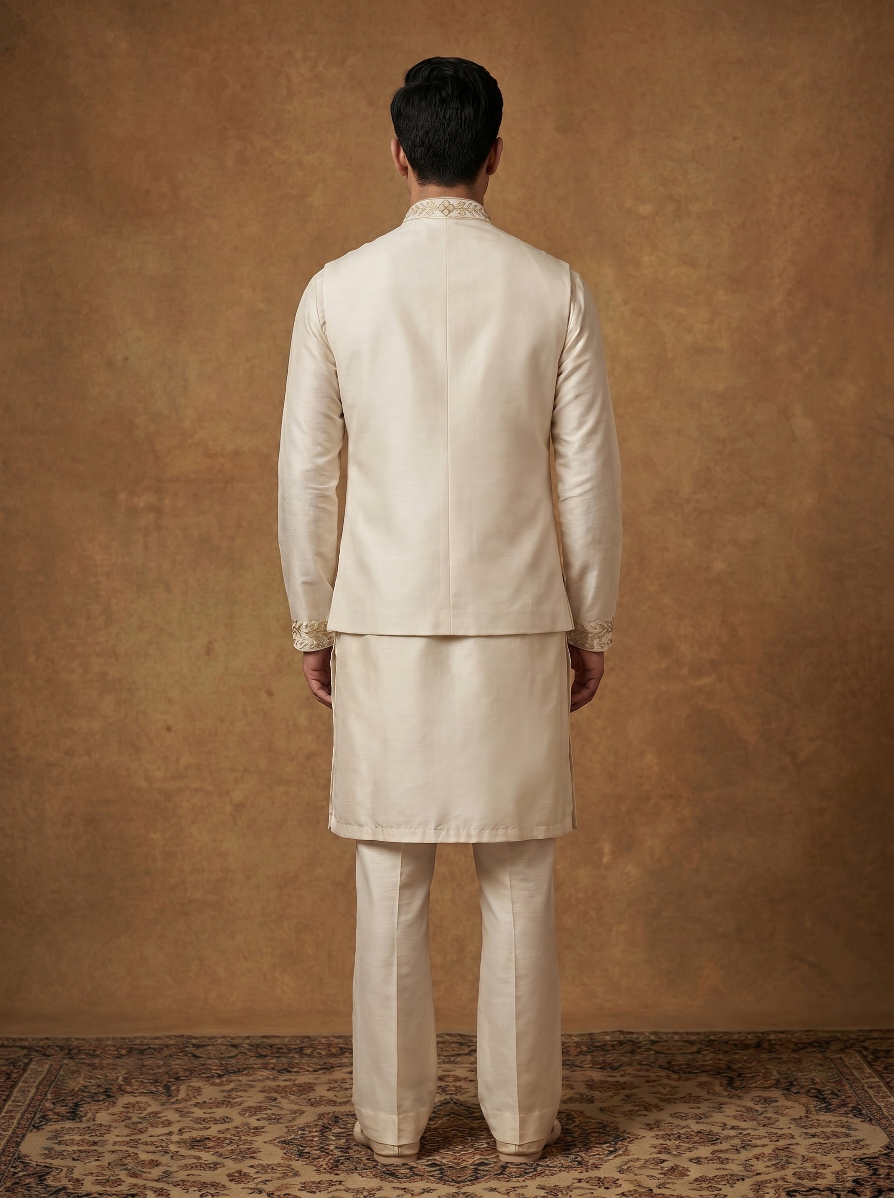 Silk Kurta Pajama Waistcoat Set