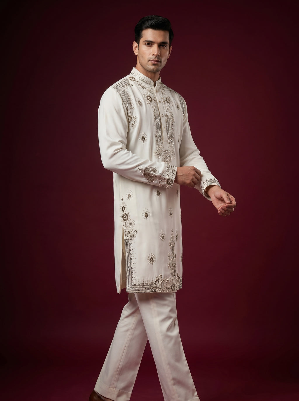 Japanese Hand Embroidered Kurta Pajama