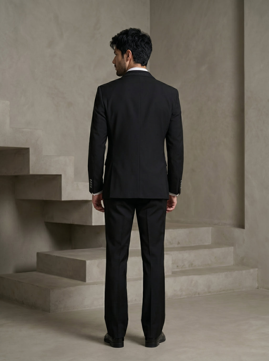 Black Japanese Hand Embroidered Tuxedo