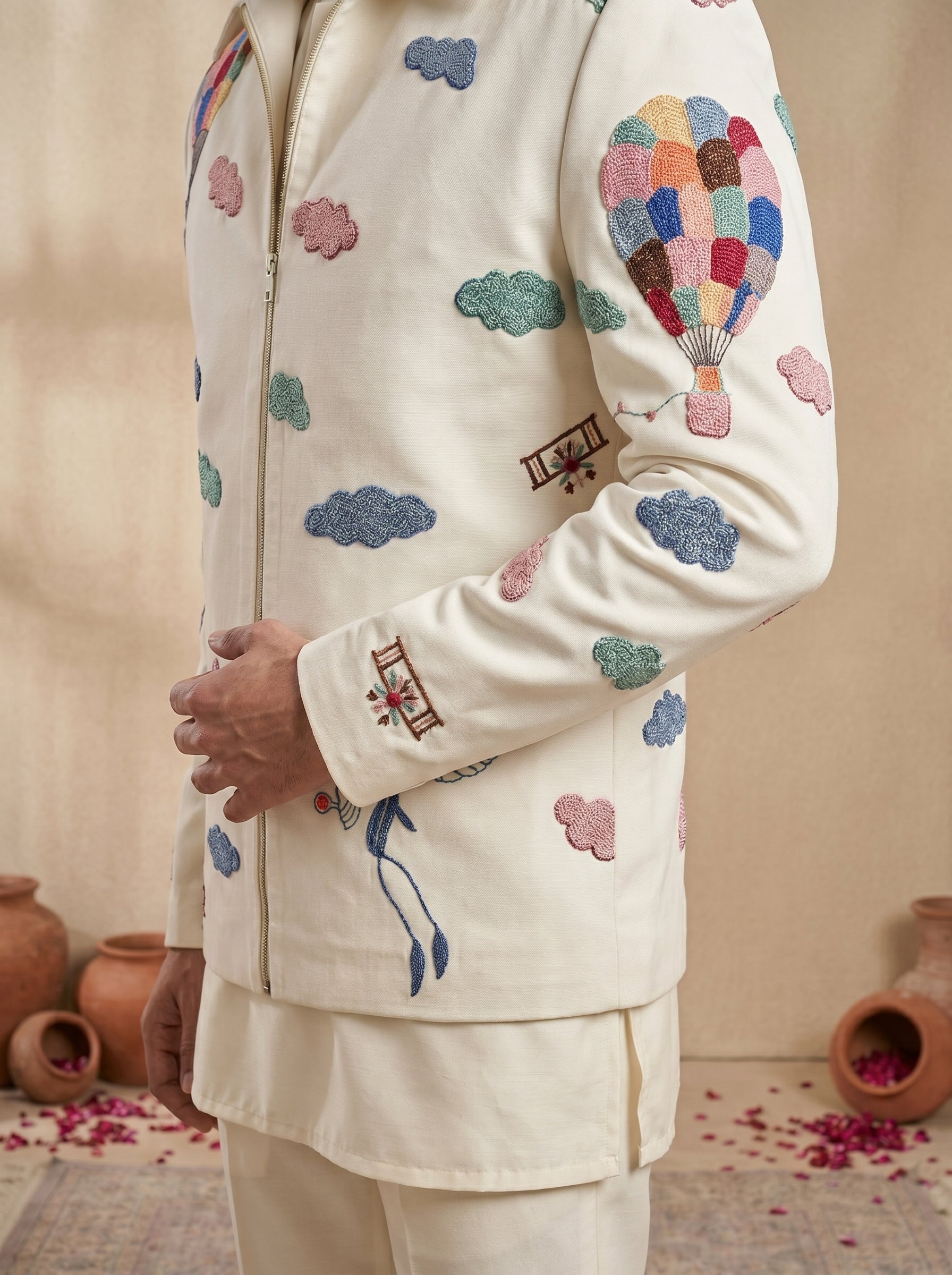 Shacket with Multi Color Thread and Hand Work